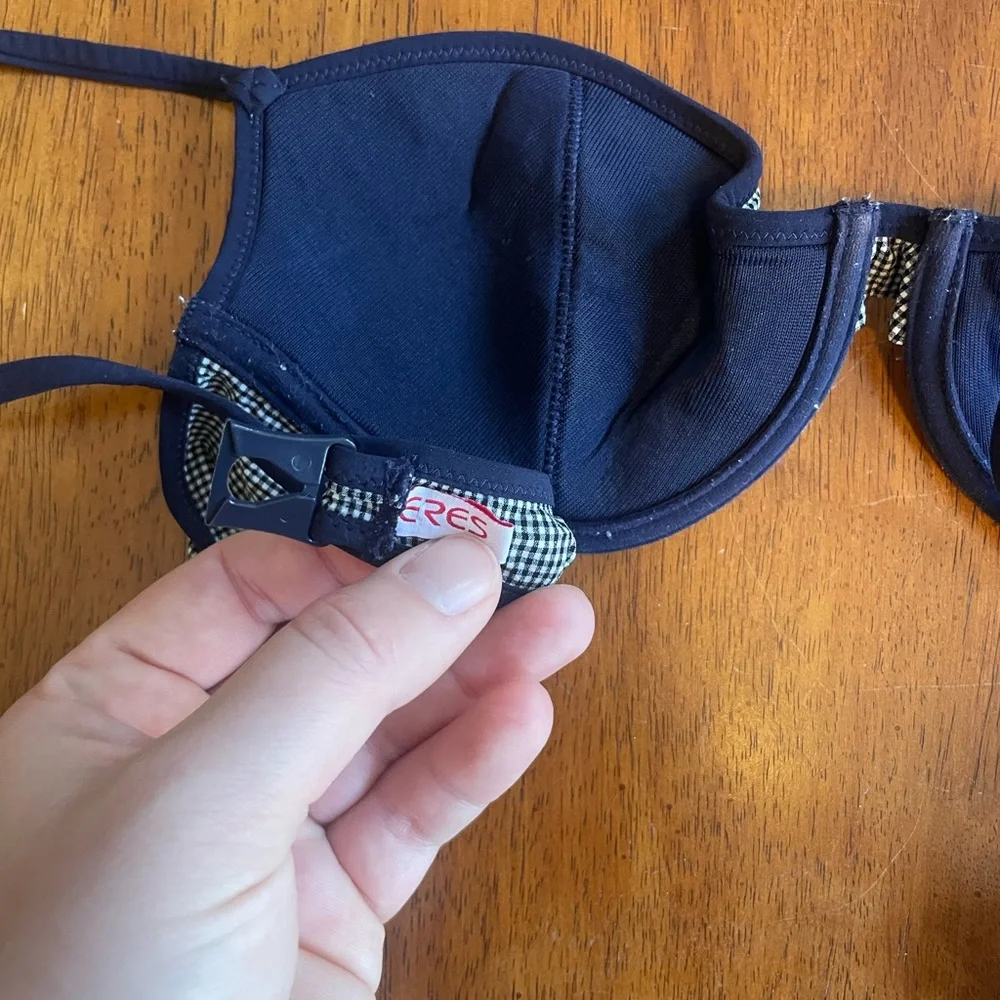 ERES Navy Gingham Bikini Set Size 6 - Picture 4 of 8